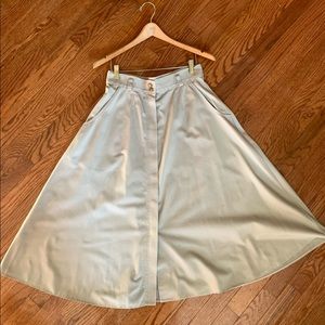 Khaki vintage retro circle skater full skirt